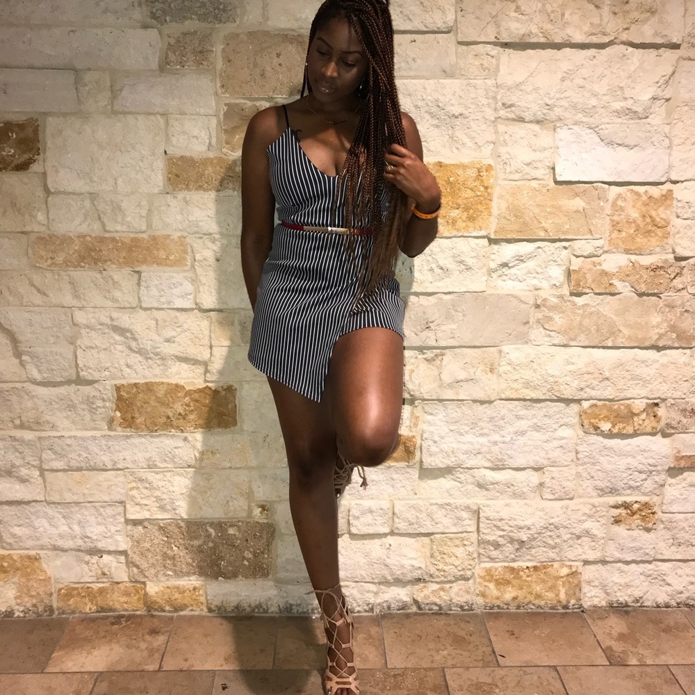 Striped Romper Skort